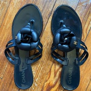 Chanel Camellia Rubber Sandals
